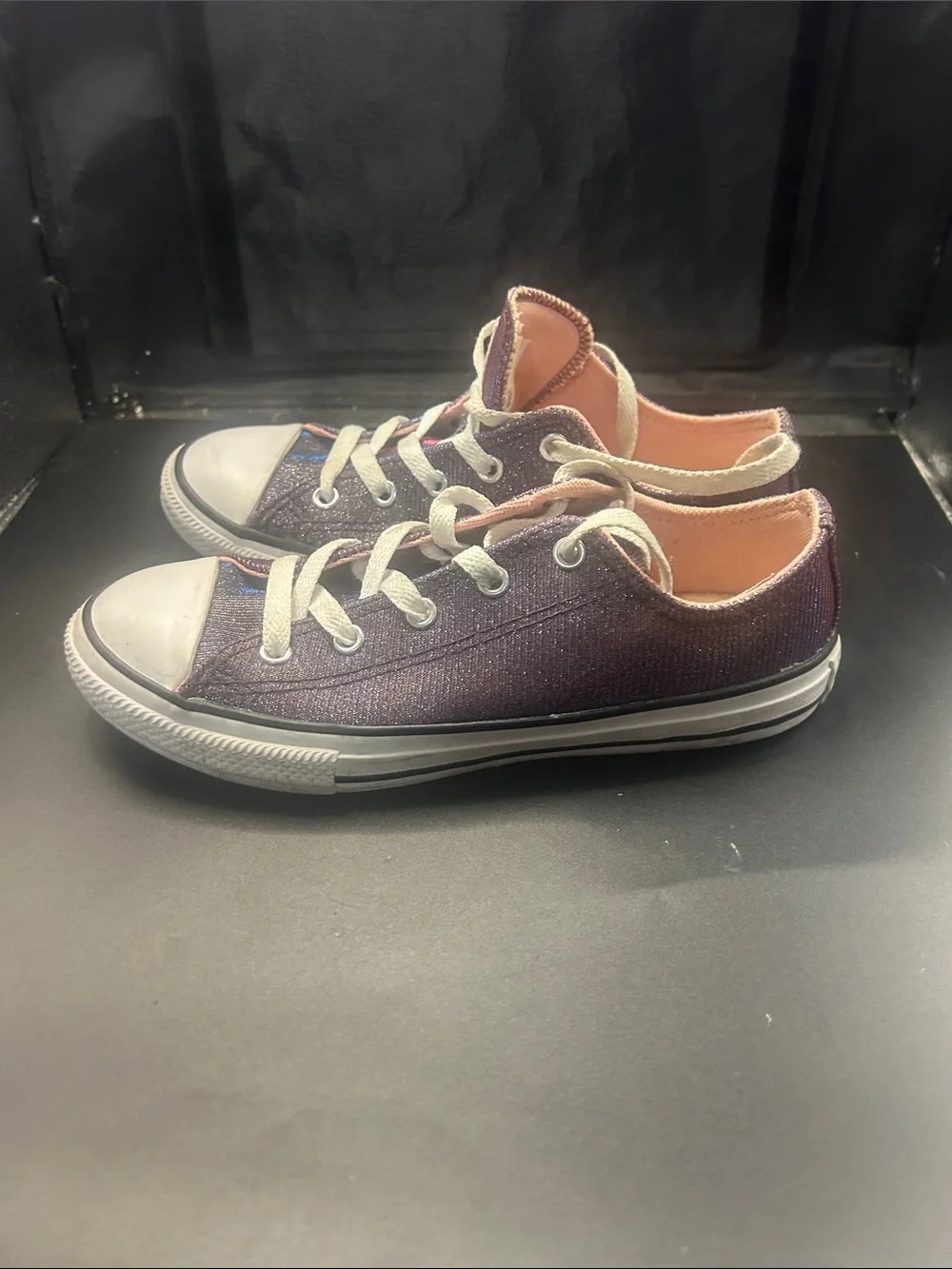 Converse Kids Glitter Low-Top Sneakers in Shimmering Purple